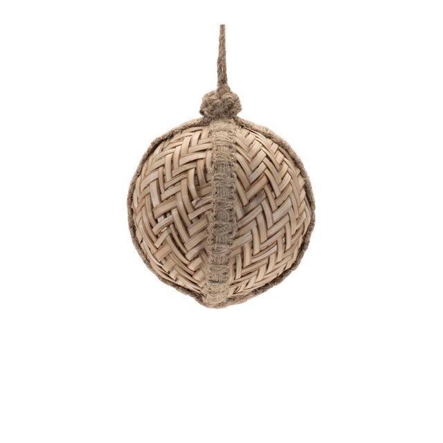 Contemporary Woven Bamboo Ornament (Set of 6) For Sale - Image 3 of 6