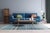 8x10 Opulent Majestic Blue Geometric Modern Flatweave Wool Carpet Rug For Sale - Image 4 of 6