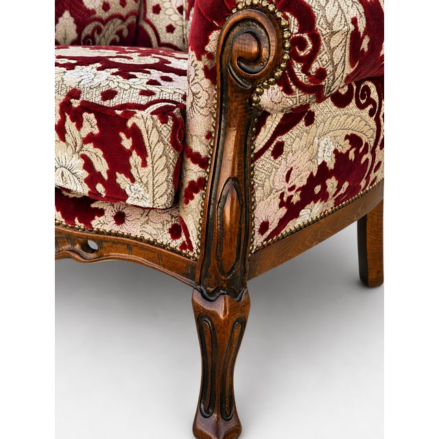 Wood Louis XV Style Sofa and Armchairs, Set of 3 For Sale - Image 7 of 9
