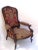 Oxblood Red Grand Carved Mahogany Armchair c 1890 "Santa's Chair" Original Cut Velvet Chair For Sale - Image 8 of 10