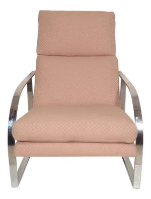Milo Baughman Style Chrome Lounge Chair