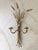 Mid 20th Century Vintage Italian Gilt Tole 2 Arm Wheat Candle Sconce With Glass Prisms For Sale - Image 5 of 7