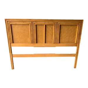 Late 20th Century Lea Furniture Queen Faux Bamboo Headboard