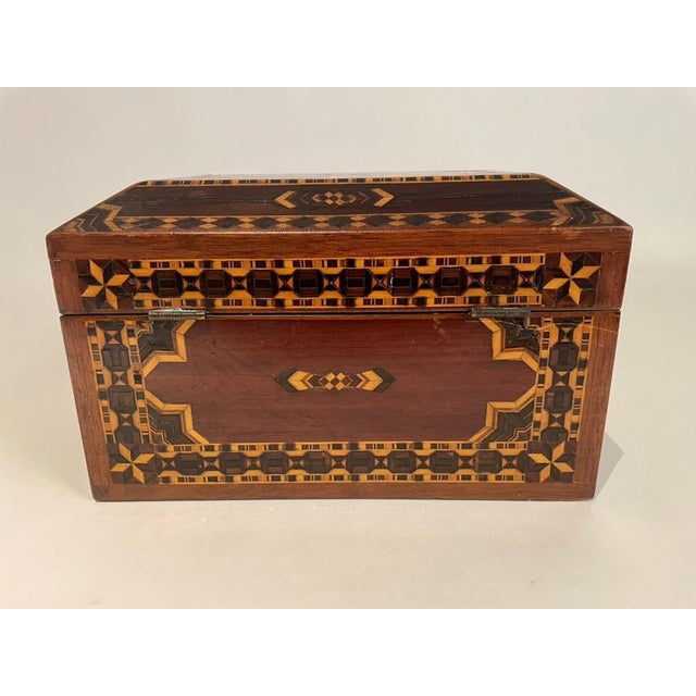 19th English Turnbridge Ware Rosewood Jewelry Box With Inlaid Mosaic For Sale - Image 9 of 12