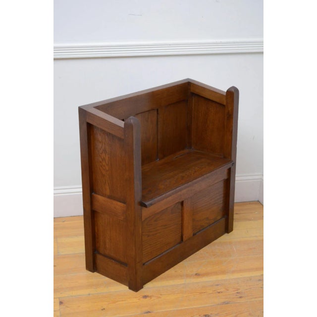 Gothic Revival Oak Hall Bench For Sale - Image 3 of 14