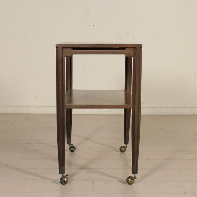 Italian Rosewood Veneer Service Cart, 1960s For Sale - Image 3 of 11