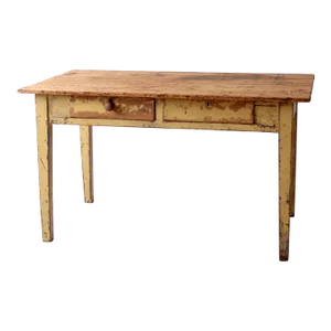 Antique Farmhouse Table With Two Drawers