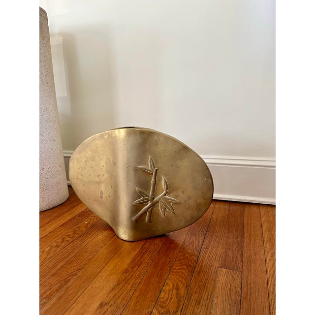 1980s Vintage Dolbi Cashier Brass Vase Bamboo Motif For Sale - Image 5 of 7