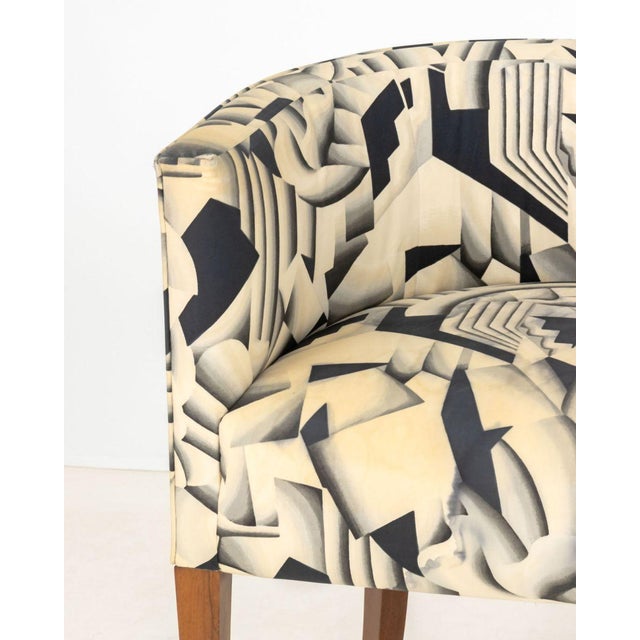 Modern Modern Silk Upholstered Club Chair For Sale - Image 3 of 8