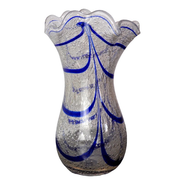 Blue Vase in Murano Glass from Seguso, Italy, 1960s For Sale