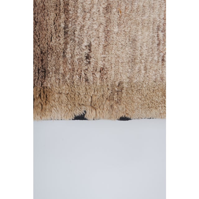 Chocolate Vintage Angora Wool Turkish Shaggy Rug 3'1'' X 4'9'' For Sale - Image 8 of 10