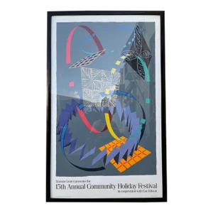Large Scale 15th Annual Community Holiday Festival Lincoln Center Framed Serigraph by William Conlon.