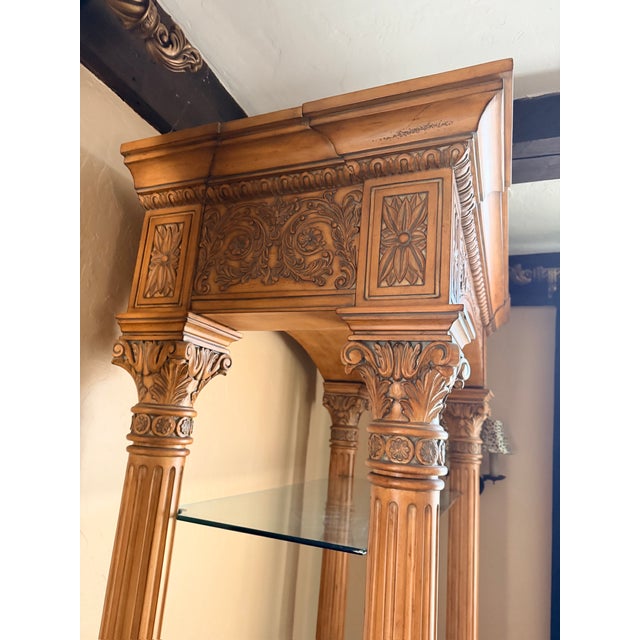 Drexel Now Reduced - Monumental Neoclassical Carved Walnut Étagère For Sale - Image 4 of 7