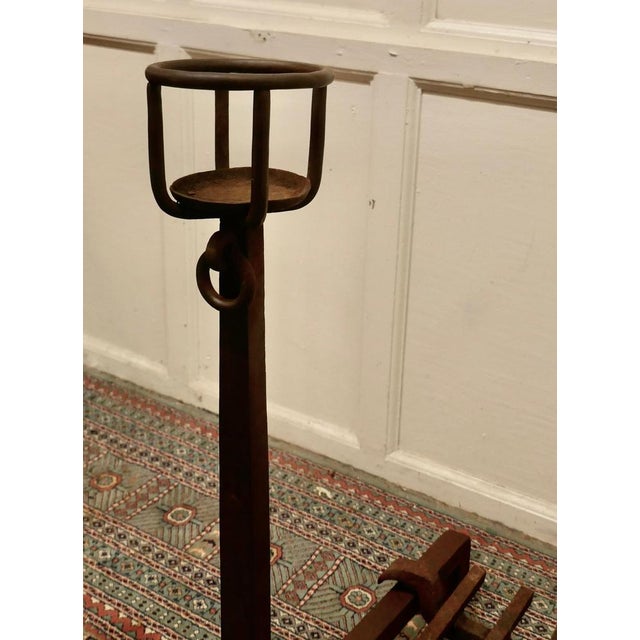 Large French Fire Grate Set on Iron Fire Dogs, 1800 For Sale - Image 4 of 7