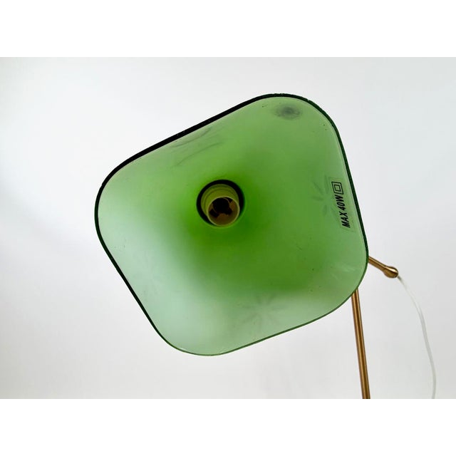 Forest Green Vintage Brass and Marble Table Lamp from Hustadt Leuchten Arnsberg, 1980s For Sale - Image 8 of 10