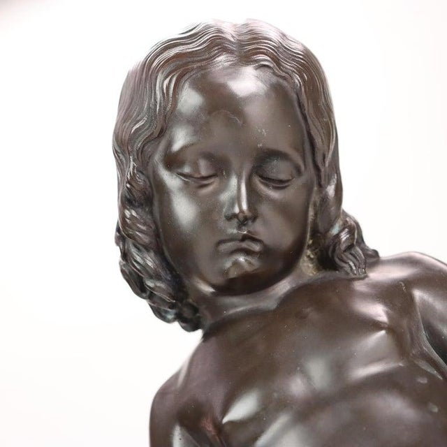 Antique Classical Bronze Sculpture of a Young Girl by L. V. E. Robert C1847 For Sale - Image 13 of 14