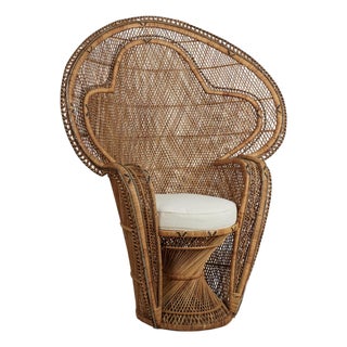 Vintage Anglo Indian Wicker Peacock Chair For Sale