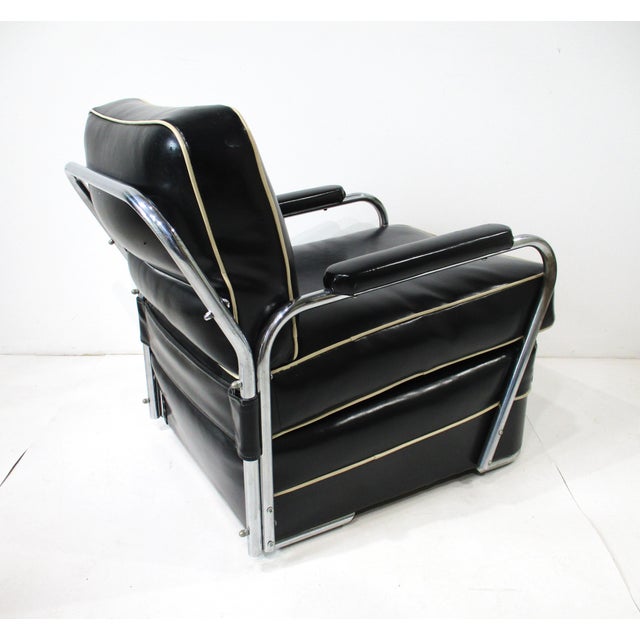 Early 20th Century Art Deco Gilbert Rohde Styled Streamline Lounge Chair For Sale - Image 5 of 12