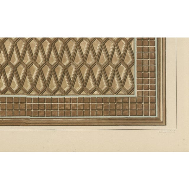 Antique Ottoman Wooden Ceiling Design Print, Yenişehir, Anatolia, 1924 For Sale - Image 9 of 11