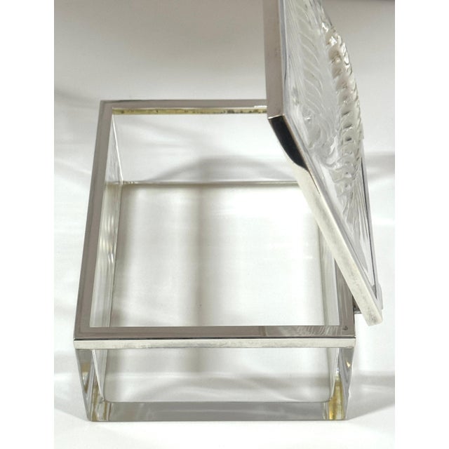 Lalique "Épis" Crystal and Silver-Plated Table Box, France, Circa 1980s For Sale - Image 14 of 14