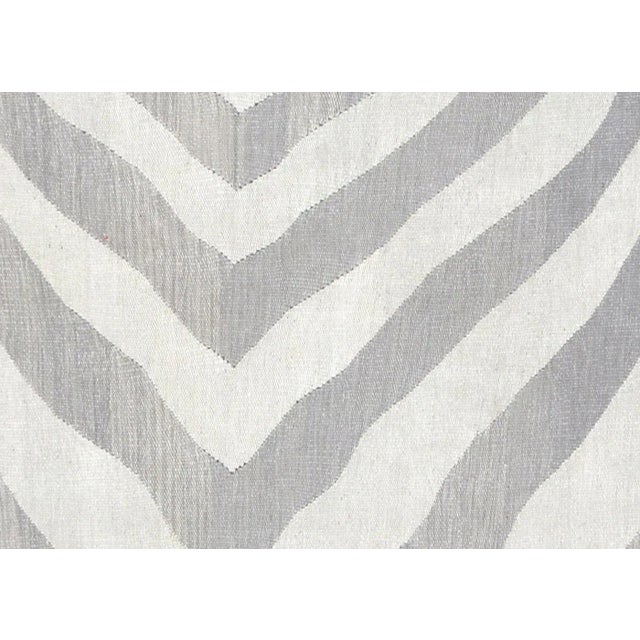 Contemporary Egyptian Kilim. Hand woven in a Scandinavian design with wool on cotton foundation in the Fustat region of...