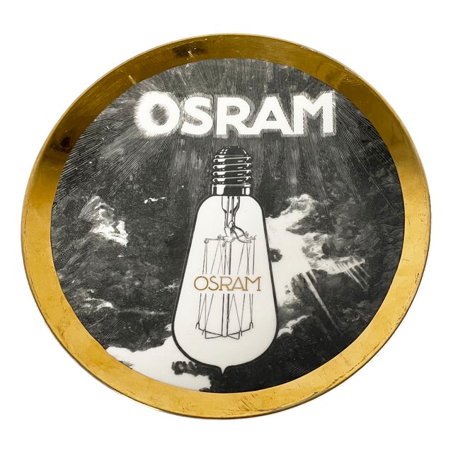 Vintage Italian Osram Decorative Plate by Fornasetti, 1970s For Sale