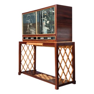 Italian Art Deco Rationalist Mirrored Sideboard, 1930s For Sale