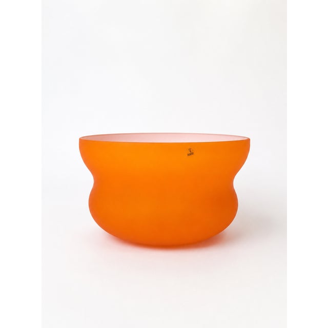 Orange Postmodern Murano Glass Centerpiece Bowl by Vetreria LAG for RIGLASS Consortium, 1980s For Sale - Image 8 of 8