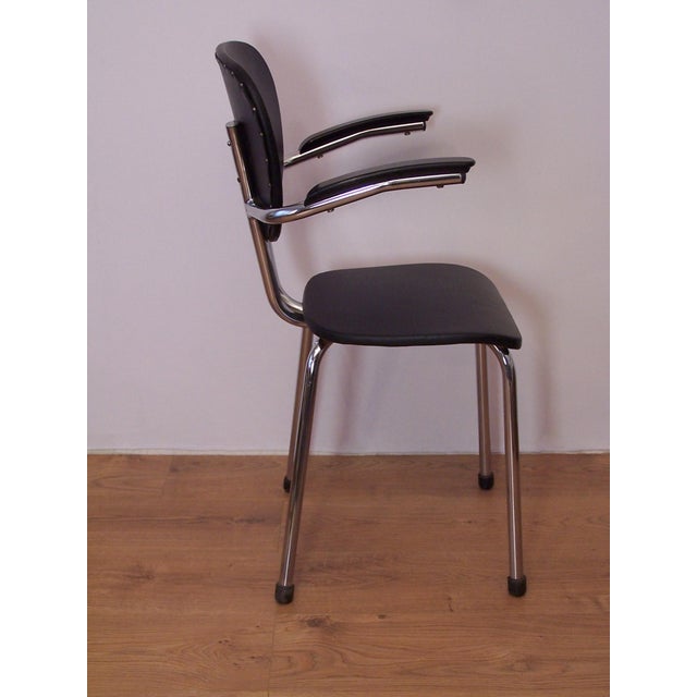 1950s Chrome and Black Leathette Office Chair, 1950s For Sale - Image 5 of 8