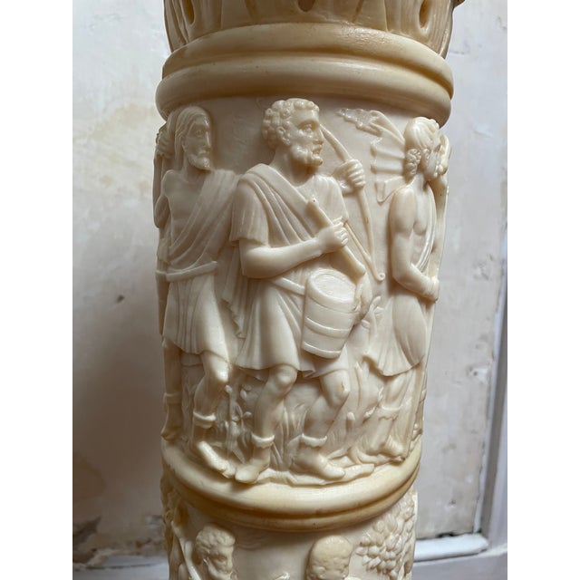 Classical Revival Carved Resin 31" Column Pedestal For Sale - Image 10 of 13