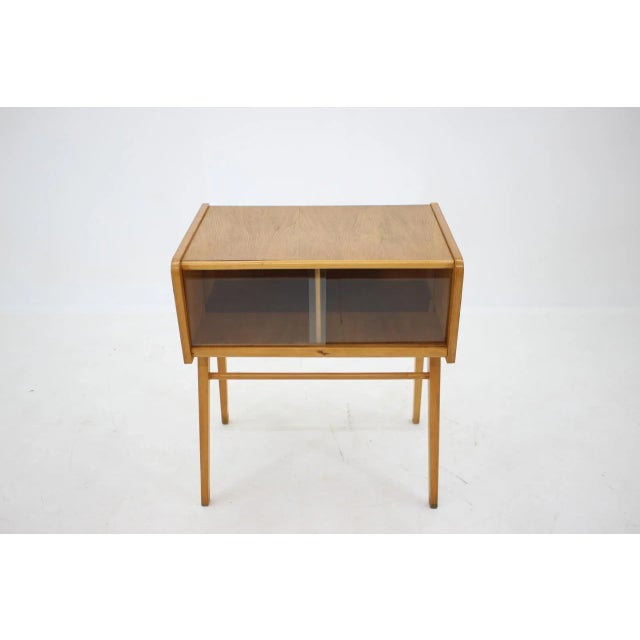 Oak and Glass Cabinet, Czechoslovakia, 1960s For Sale - Image 3 of 9