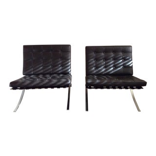 Mies Van Der Rohe Barcelona Style Chairs - A Pair For Sale