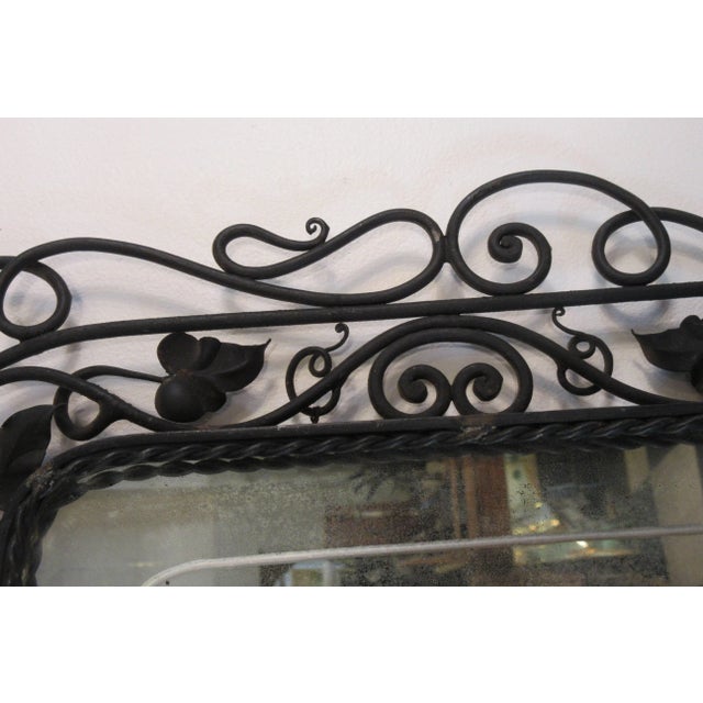 1940s 1940s Vintage Hand Wrought Etched Mirror For Sale - Image 5 of 8