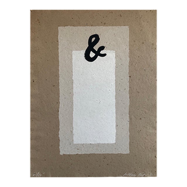 William Katz, Ampersand (&) Abstract Geometric Silkscreen on Handmade Kenzo Paper, 1986 For Sale