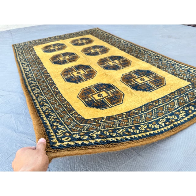Moroccan Golden Hand-Knotted Wool Rug - 6'10" X 4'4" For Sale - Image 4 of 12