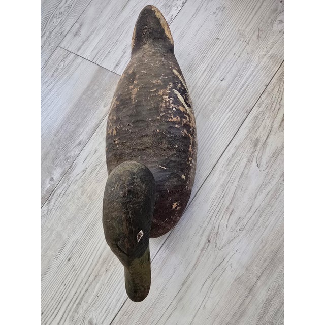 Antique Hand-Stamped "K" Rig Cork & Wood Black Duck Decoy - Early 20th Century Americana For Sale - Image 11 of 12