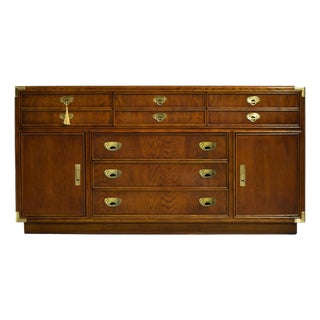 1970s Campaign Style 6 Drawer Sideboard by Lexington Furniture For Sale