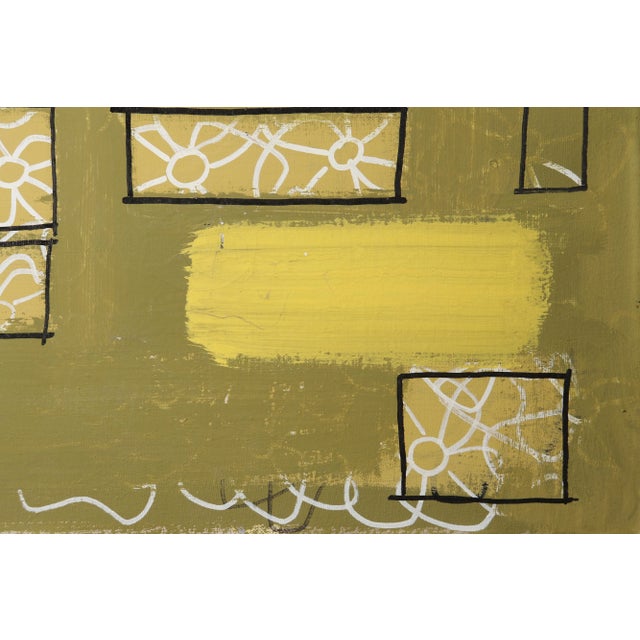 1966 "Bionic Flower Pot Plants" Signed Acrylic on Canvas For Sale - Image 4 of 5