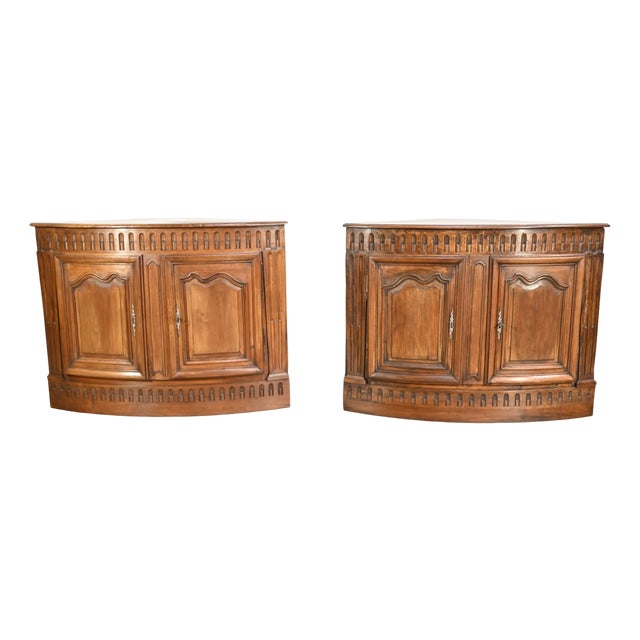 Antique Walnut Property Corners, Set of 2 For Sale