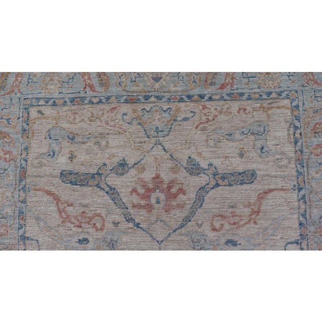 Ivory Hand Knotted Oushak Rug by Keivan Woven Arts 4'11 X 6'10 For Sale - Image 8 of 12