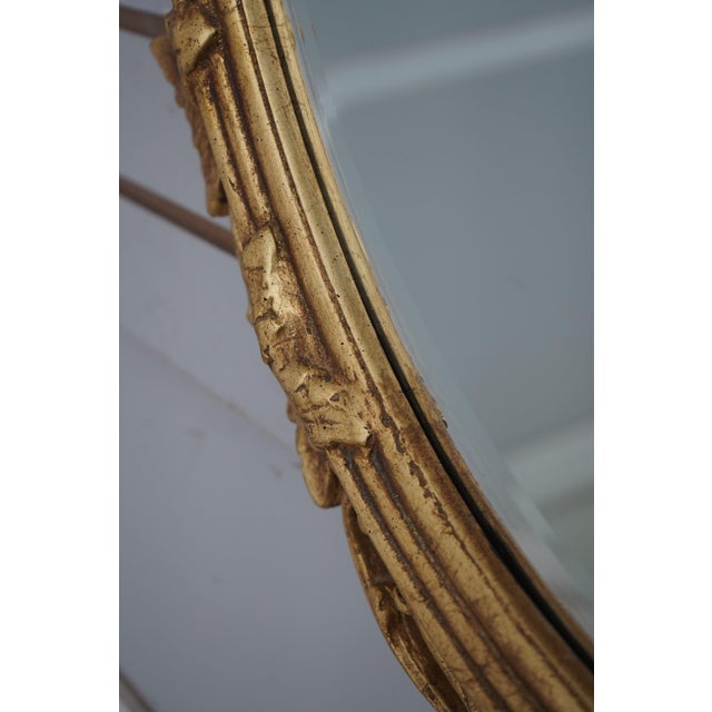 Friedman Brothers Ornate Gold Frame Oval Wall Mirror For Sale In Philadelphia - Image 6 of 10