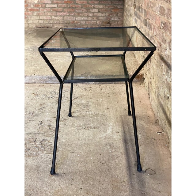 1950s 1950s Iron and Glass Side Table in the Manner of Pacific Iron For Sale - Image 5 of 6