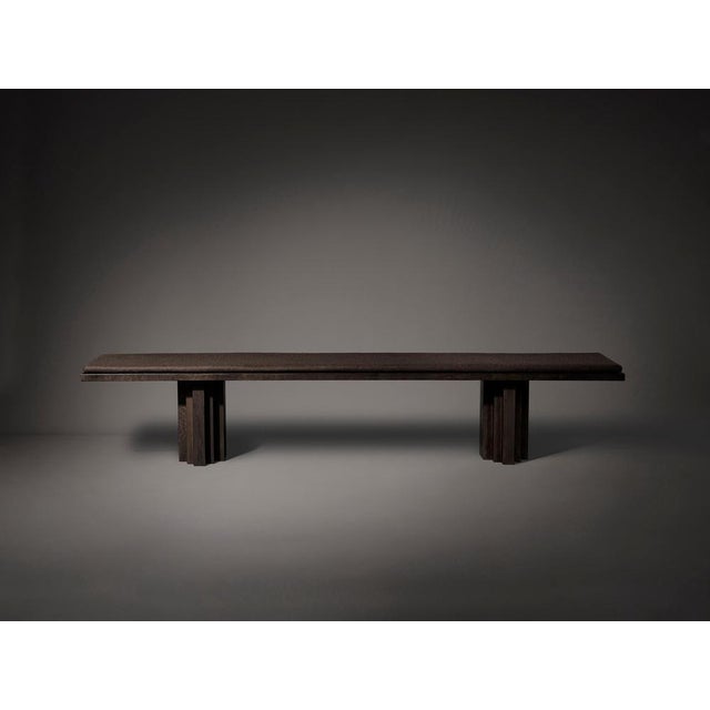 Brut Slim 180 European Dark Oak Rectangular Bench by Mokko Amsterdam For Sale - Image 6 of 7