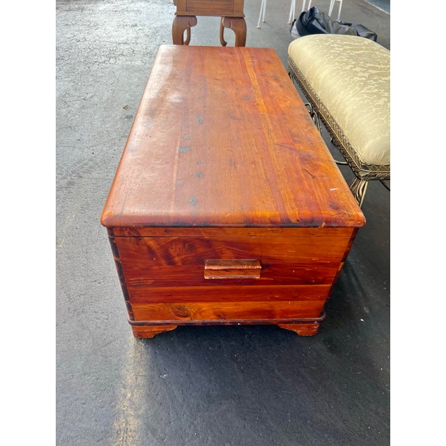 Large Vintage Solid Cedar Chest For Sale - Image 4 of 6