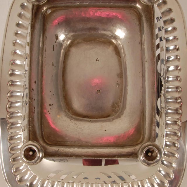 Antique Sterling Silver Basket Bread Pierced Empire Tableware Napoleonic Sterling Silver Hand Crafted Empire Museal Bread Basket Tariff Free Delivery For Sale - Image 11 of 13