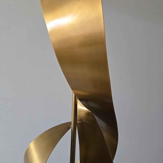 2020s Restoration Hardware Large Brutalist Ribbon Buffet Statement Lamp 47"h X 9.5"w For Sale - Image 5 of 15