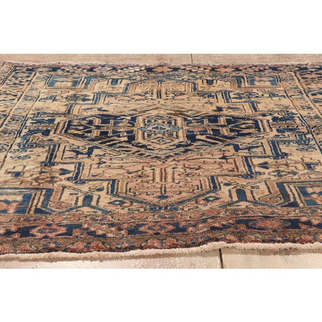 Vintage Persian Heriz Rug, 05'00 X 04'08 For Sale - Image 9 of 10