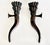 American Late 20th Century Large Bronze Horn Torch Candle Sconces With Flared Feather Tops For Sale - Image 3 of 10