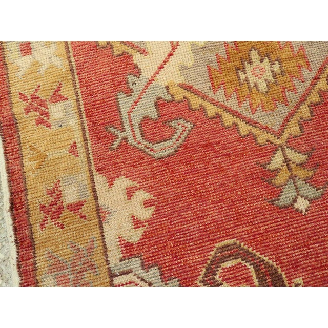 Tribal Galerie Shabab Collection Mid-20th Century Turkish Oushak Throw Rug For Sale - Image 3 of 6