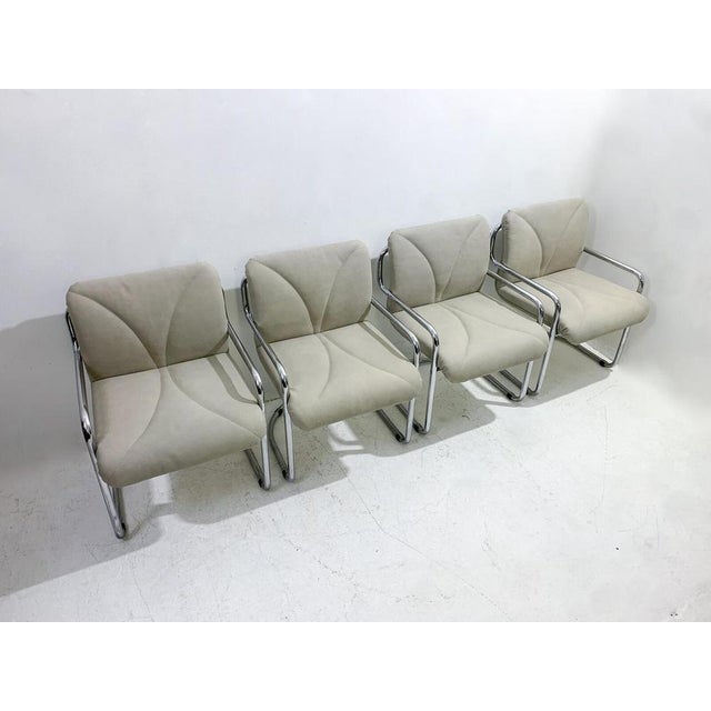 Metal Tubular Armchairs by Guido Faleschini, Italy, 1970s, Set of 4 For Sale - Image 7 of 11